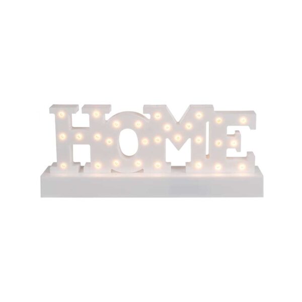 Λευκό Πλαστικό Αγαλματίδιο "Home" LED 30 x 12 cm (Led Light)