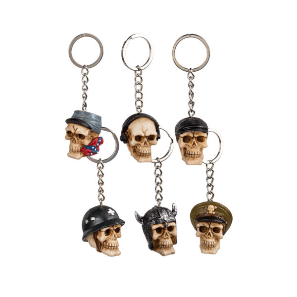 Μεταλλικό μπρελόκ, απο πολυρεζινη Skull, 4 cm KEYCHAIN