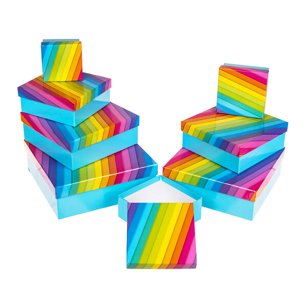 Mπλε Κουτί Δώρου Ουράνιο Τόξο -  Packaging