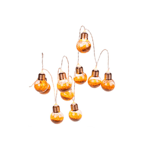 Φωτάκια, Λάμπες Glitter, με 10 LED, 8 cm, L: 1, 7 m, για 2 mignon μπαταρίες (AA) (Led Light)