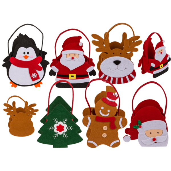 Τσάντα δώρου, Χριστούγεννα, υλικό τσόχα, 21 x 13 x 8 εκ CHRISTMAS