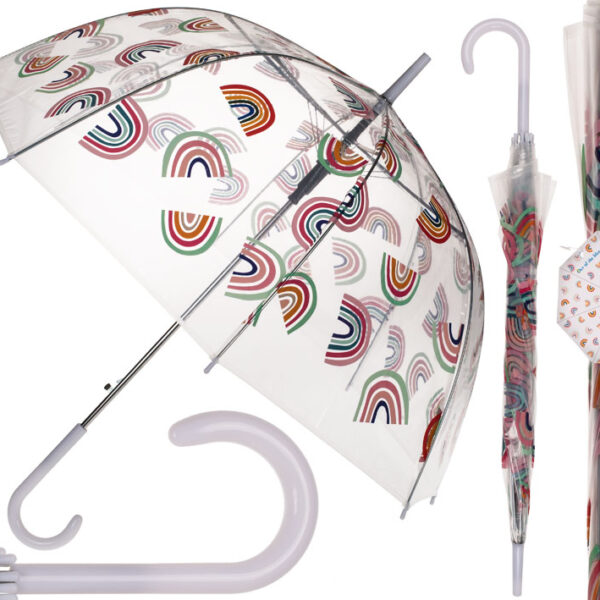 Ομπρέλα θόλος, με σχέδιο ουράνιο τόξο, με αυτόματο άνοιγμα, Διάμετρος : εκ cm.