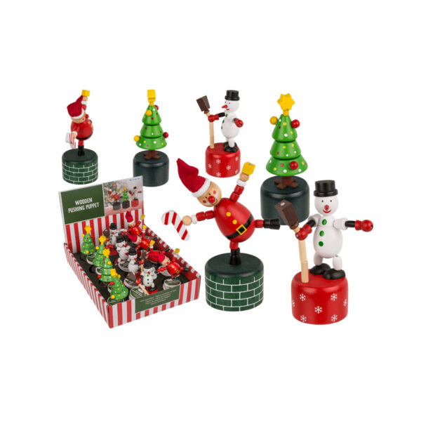 Ξύλινη Χριστουγεννιάτικη Διακοσμητική Μαριονέτα 4,6 x 11 cm 12/display CHRISTMAS