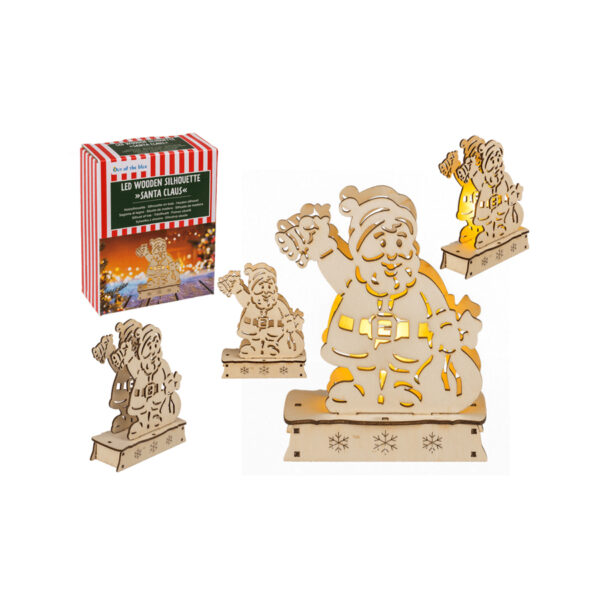 Ξύλινο Διακοσμητικό, Χριστουγεννιάτικη Santa Claus, με LED ca. 11 x 15 εκ CHRISTMAS