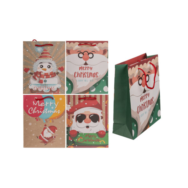 Χάρτινη Σακούλα δώρου, Joyful Season 18 x 8 x 23 εκ. 4  σχέδια 12τεμ/display CHRISTMAS