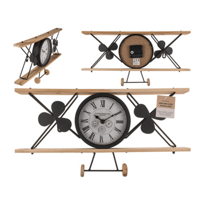 Ρολόι αεροπλάνο, vintage εμφάνιση, από μαύρο