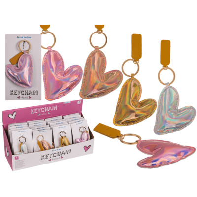 Μεταλλικό μπρελόκ, Καρδιά, περ. 14,5 x 7,5 εκ., 4 χρώματα,  (Valentine's Day) KEYCHAIN