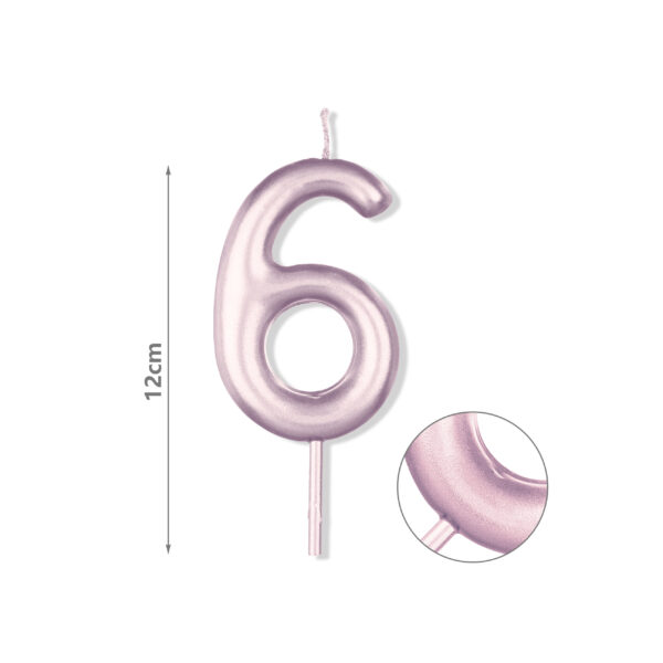 Κερί Νούμερο 6, Μωβ, 12 εκ.