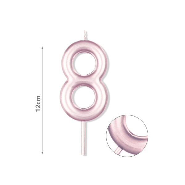 Κερί Νούμερο 8, Μωβ, 12 εκ.