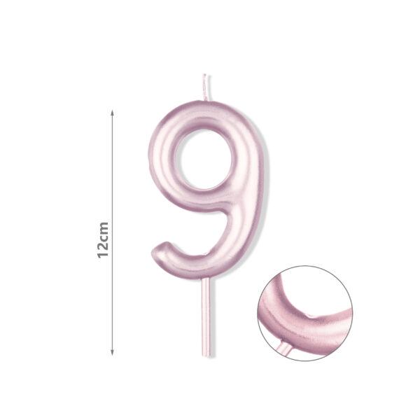 Κερί Νούμερο 9, Μωβ, 12 εκ.