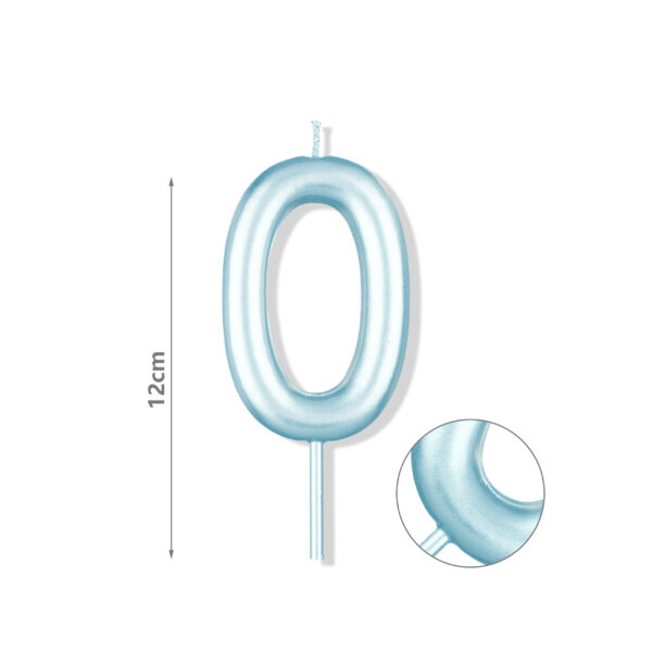 Κερί Νούμερο 0, Μπλε, 12cm