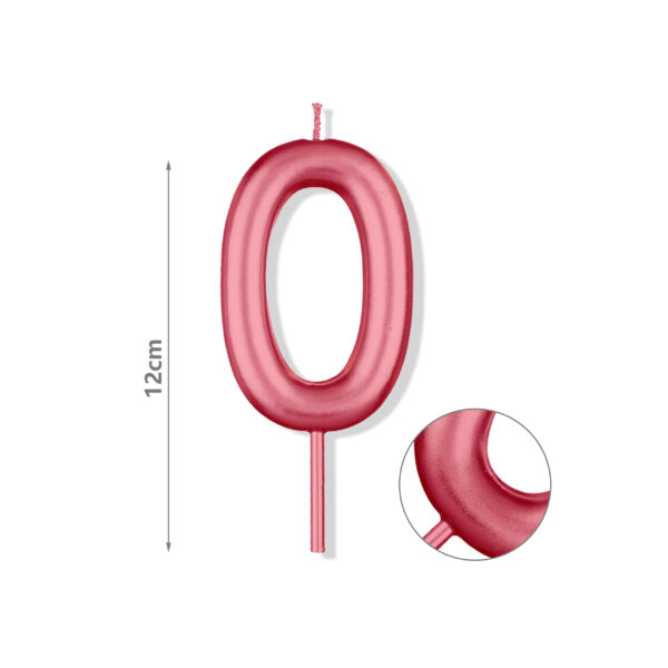 Κερί Νούμερο 0, Μπορντό, 12 cm