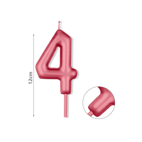 Κερί Νούμερο 4, Μπορντό, 12 cm