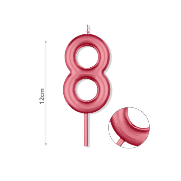 Κερί Νούμερο 8, Μπορντό, 12 cm