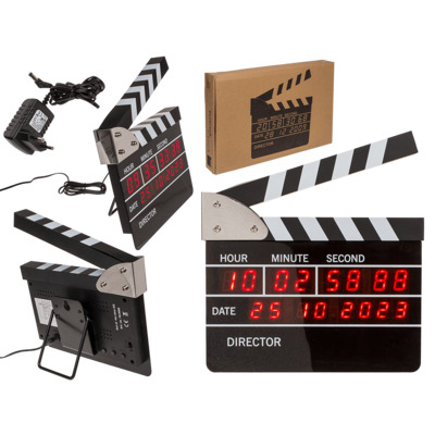 Ξυπνητήρι με Ψηφιακό Ρολόι με Ένδειξη Ημερομηνίας σε σχήμα Κλακέτας 22 x 22 cm