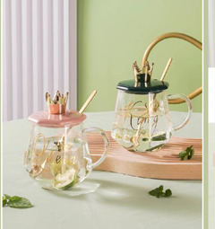 Γυάλινη Κούπα Κορώνα, με Καπάκι & Κουταλάκι, 250 ml