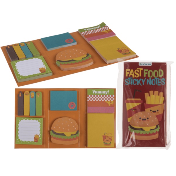 Postit Fast Food, 6 διαφορετικά μεγέθη/σχέδια ανά σετ, 36/display