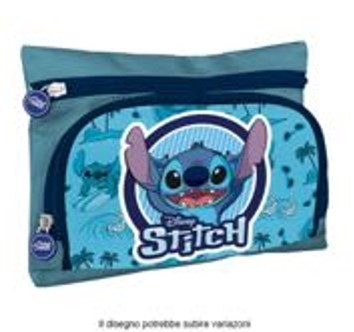 Κασετίνα Stitch μπλε, με 2 θήκες