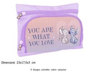 Τσαντάκι Stitch ροζ, με 2 θήκες