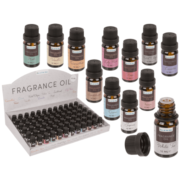 Αρωματικό λάδι για καυστήρες λαδιού, 10 ml σε 12  αρώματα, 72 τμχ ανά display