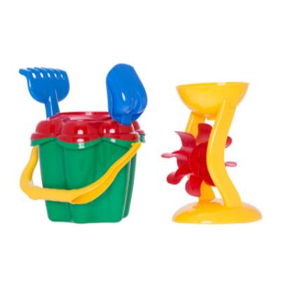 Σετ παιχνιδιών για άμμο με σχήμα λουλούδι - 5 στοιχεία με νερόμυλο 205x460