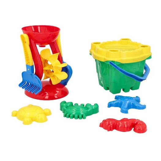 Σετ παιχνιδιών για άμμο Κάστρο - 9 στοιχεία με νερόμυλο 180x180x450