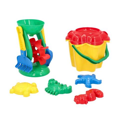 Σετ παιχνιδιών άμμου με σχήμα λουλούδι- 9 στοιχεία με νερόμυλο 205x460