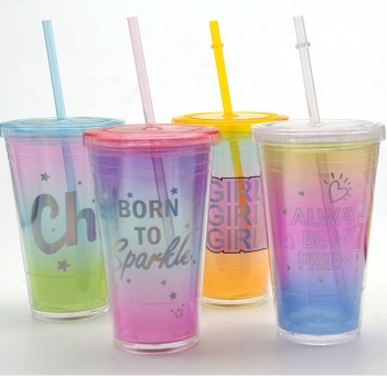 Ποτήρι με καλαμάκι, σε διάφορα χρώματα και σχέδια
