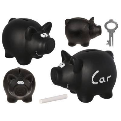 Μαύρος Κουμπαράς-Μαυροπίνακας σε σχήμα “Γουρουνάκι”, 16 x 12 εκ Money Box