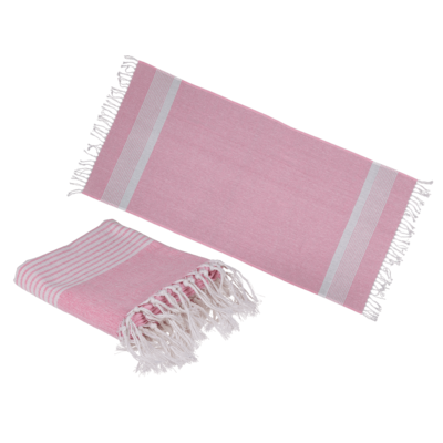Λευκή ροζ πετσέτα Fouta  80 x 170 cm, 80% βαμβάκι  20% πολυεστέρας