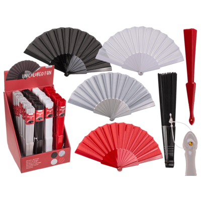 Πλαστική Βεντάλια  23 x 40 εκ., 4 χρώματα, 24/display