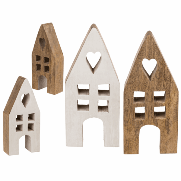 Διακοσμητικό Ξύλινο σπίτι, 9 x 4 x 20 cm