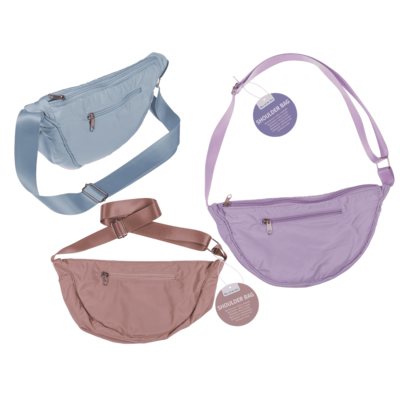 Τσάντα ώμου με φερμουάρ, με 2 εσωτερικές θήκες & 1 εξωτερική, ρυθμιζόμενος ιμάντας, 35 x 18 εκ