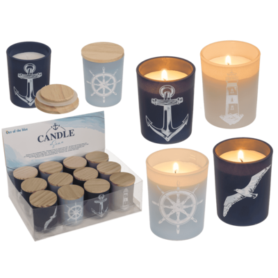 Κερί σε ποτήρι με ξύλινο καπάκι, Sea