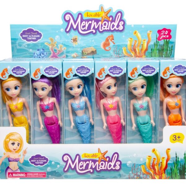 Κούκλα Γοργόνα Σε Χρώματα Ουράνιου Τόξου  19,5Cm