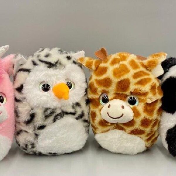 Λούτρινο Ζωάκια panda unicorn κουκουβάγια με γυαλιστερά ματάκια 16Cm