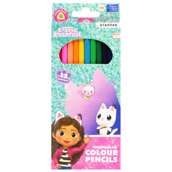 Σετ ξυλομπογιές σε διάφορα χρώματα 12 Χρώματα Gabby's Dollhouse