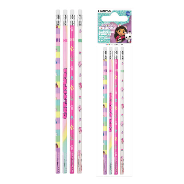 Μολύβι με Γόμα 4 Τεμ Gabby's Dollhouse