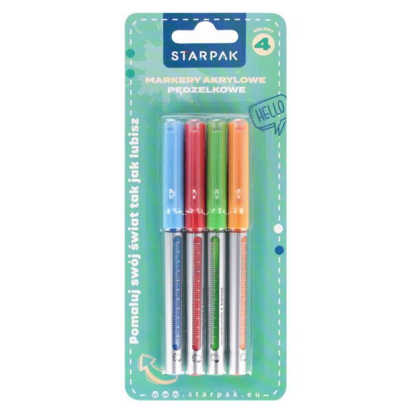 Μαρκαδόροι Ακρυλικοί Πινέλο 4 Χρώματα