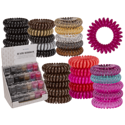 Πλαστικά λαστιχάκια Μαλλιών Καλώδιο Τηλεφώνου Σετ 5τεμ GADGET