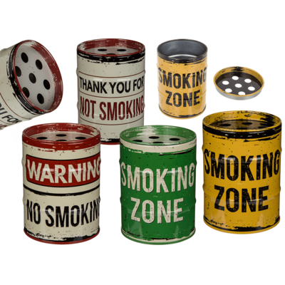 Μεταλλικό τασάκι, Oil Drum, D: ca. 7,5 cm, 4 ass.