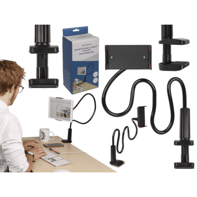 Telephone/Tablet Holder with flexible tube, flexible holder: 11,5 - 18,5 cm