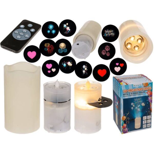 LED candle projector, Celebrations, 8 x 15 cm (Led Light)