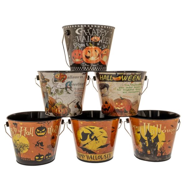 Μεταλλικο Κουβαδακι Halloween 16,5X13,5X11,5Ek