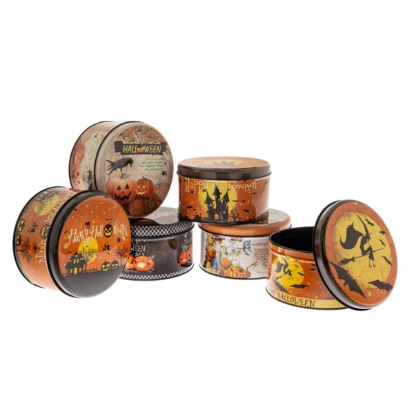 Μεταλλικο Στρογγυλο Κουτι Halloween Φ13,5Χ7Εκ