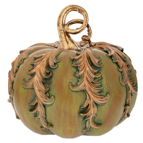 Πρασινη Αναγλυφη Πολυρεζιν Κολοκυθα 23Χ23Χ21.5Εκ Halloween
