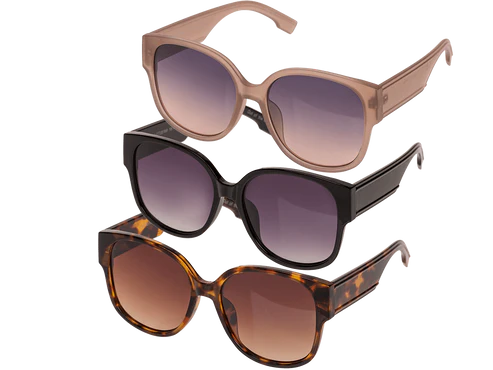 Γυαλιά ηλίου γυναικεία,3 assorted (6x black, 3x light pink, 3x brown)