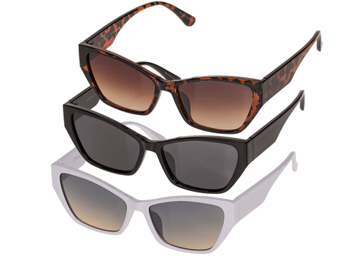 Γυαλιά ηλίου γυναικεία,3 assorted (6x black, 4x brown, 2x white)