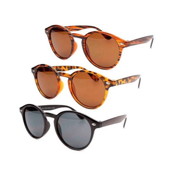 Γυαλιά ηλίου Unisex,3 assorted (6x black, 3x leo, 3x wooden optic)