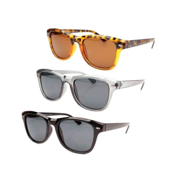 Γυαλιά ηλίου Unisex,3 assorted (6x black, 3x grey transparent, 3x leo)